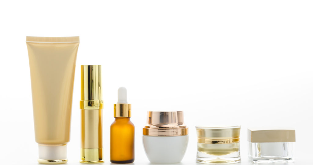 Cosmetics bottle isolated on white